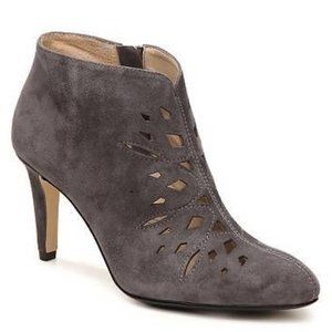 NWOB Adrienne Vittadini Gray Suede Truman Booties 7.5